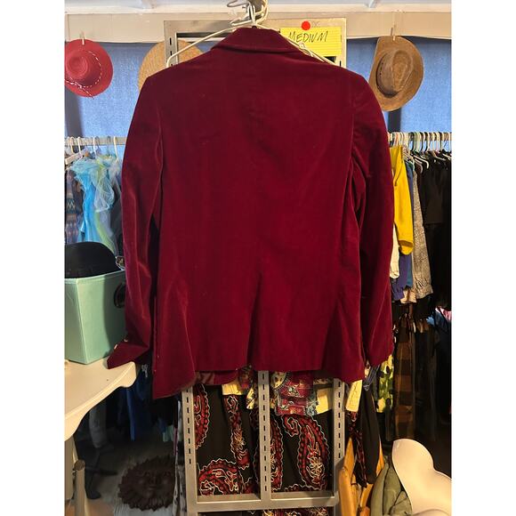Vintage Worthington Burgundy Velvet Blazer – Size 10 - Picture 3 of 3